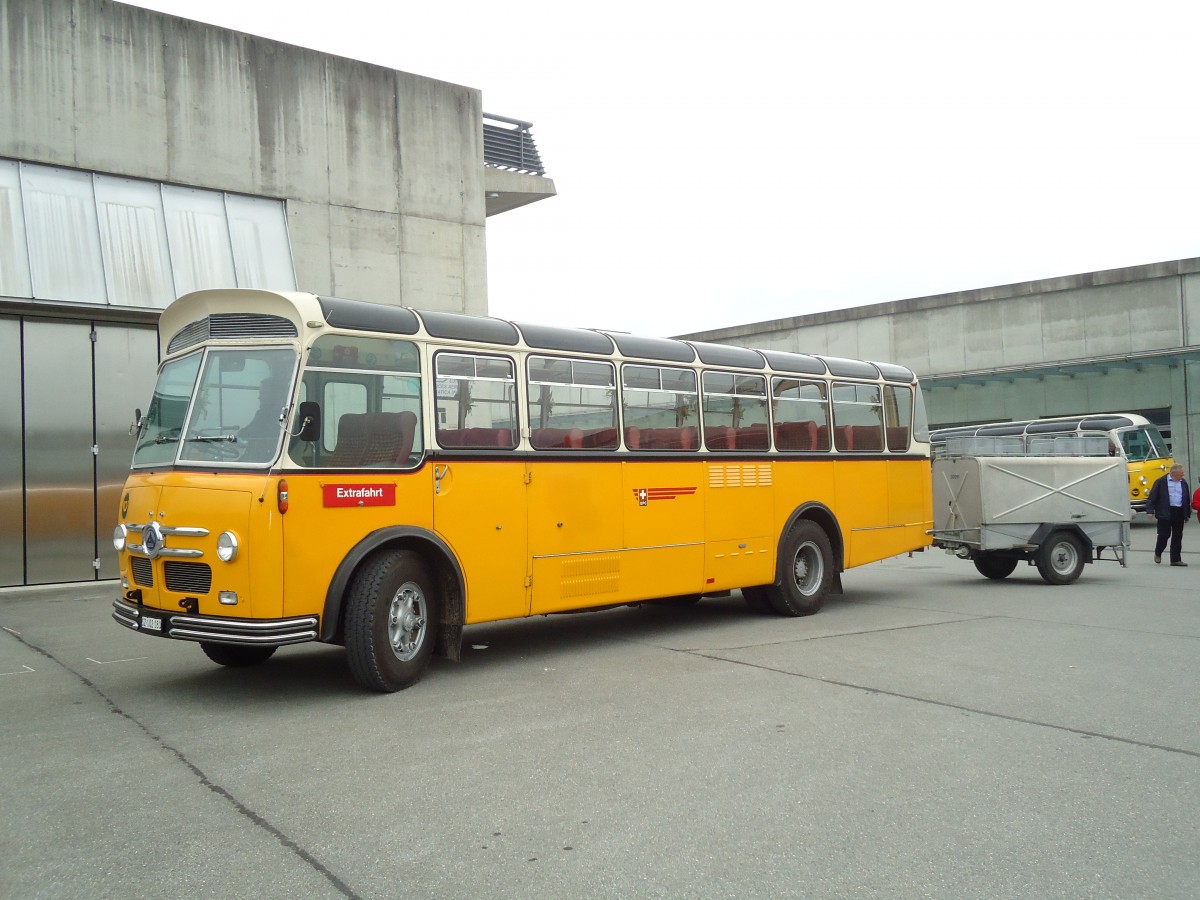 (130'046) - Inkamp, Altendorf - SZ 102'180 - Saurer/FHS (ex Stebler, Basel; ex Reber, Basel; ex Eggenberger, Mriken; ex Ott, Wetzikon; ex OPC Ennetbrgen Nr. 3; ex AVG Grindelwald; ex P 24'143) am 18. September 2010 in Breil, Militranlage