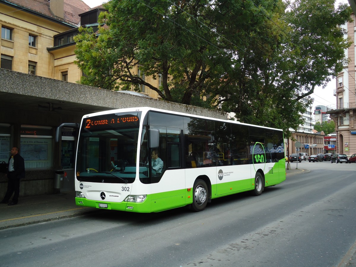 (130'189) - TRN La Chaux-de-Fonds - Nr. 302/NE 112'302 - Mercedes am 4. Oktober 2010 beim Bahnhof La Chaux-de-Fonds