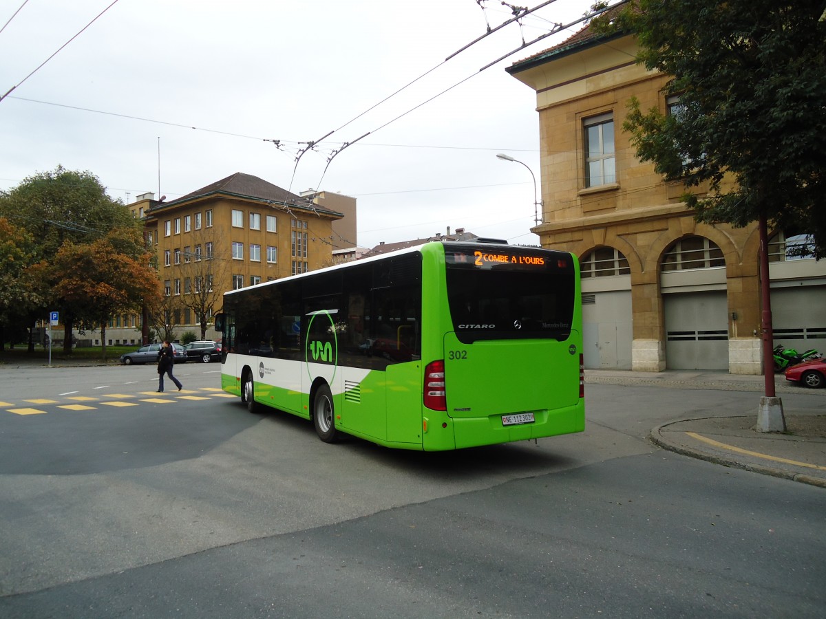 (130'191) - TRN La Chaux-de-Fonds - Nr. 302/NE 112'302 - Mercedes am 4. Oktober 2010 beim Bahnhof La Chaux-de-Fonds