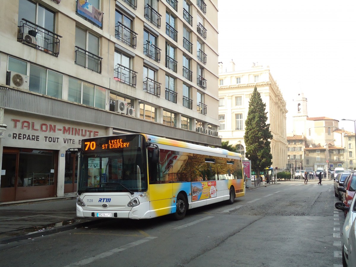 (130'519) - RTM Marseille - Nr. 1128/952 BJJ 13 - Heuliez am 15. Oktober 2010 in Marseille, Canebire Bourse