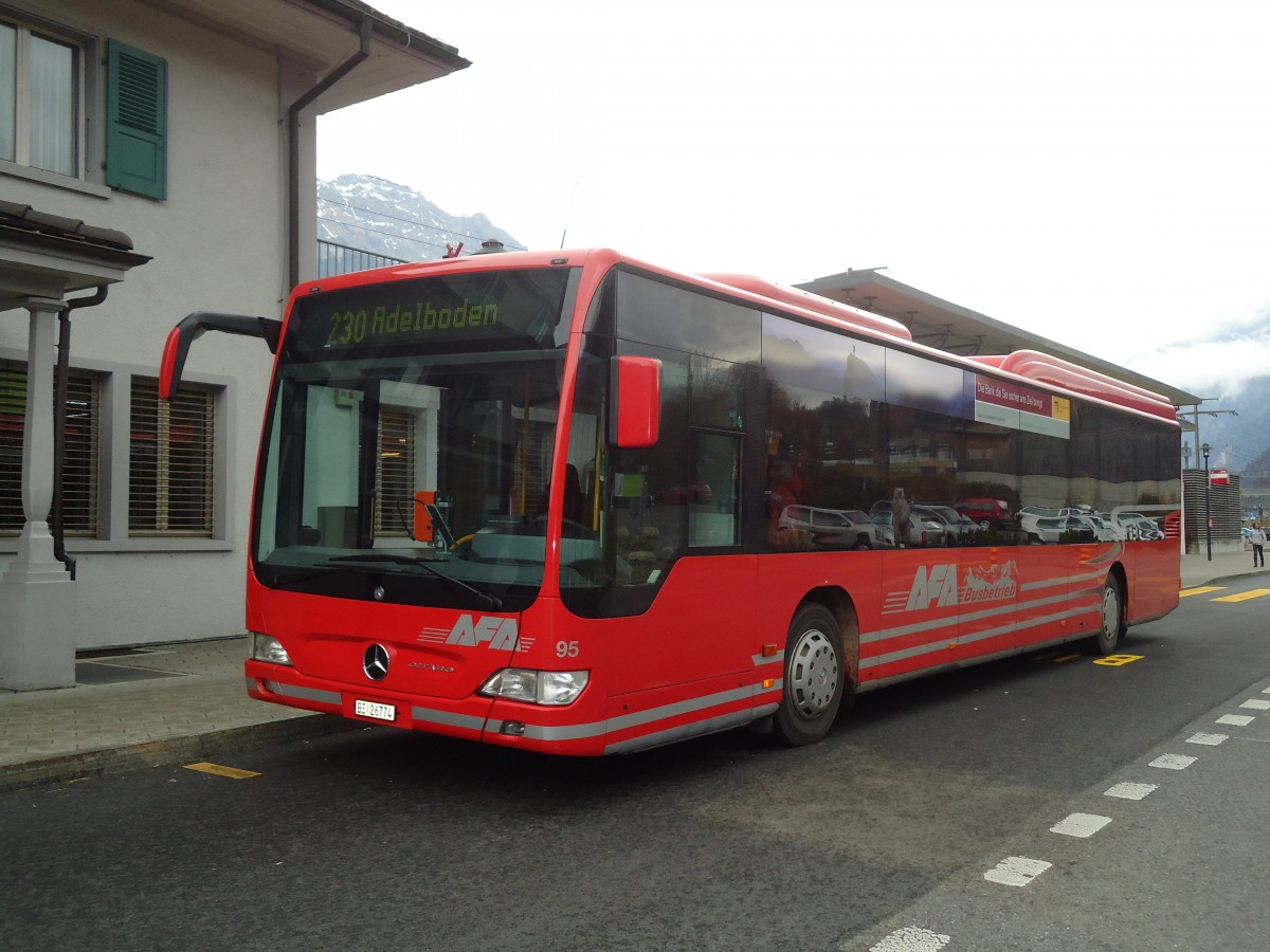 (130'985) - AFA Adelboden - Nr. 95/BE 26'774 - Mercedes am 15. November 2010 beim Bahnhof Frutigen