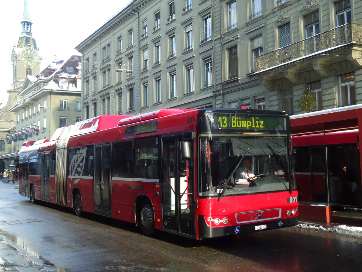 (131'154) - Bernmobil, Bern - Nr. 801/BE 612'801 - Volvo am 29. November 2010 beim Bahnhof Bern