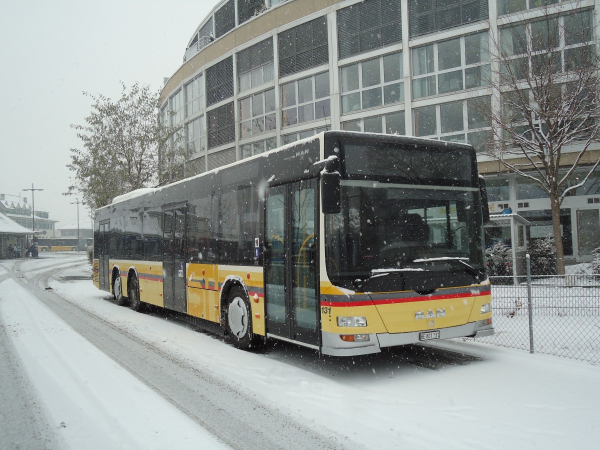 (131'190) - STI Thun - Nr. 131/BE 801'131 - MAN am 1. Dezember 2010 bei der Schifflndte Thun