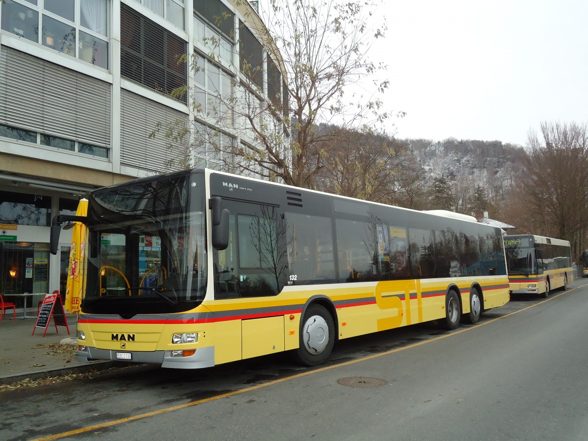 (131'547) - STI Thun - Nr. 132/BE 801'132 - MAN am 10. Dezember 2010 bei der Schifflndte Thun