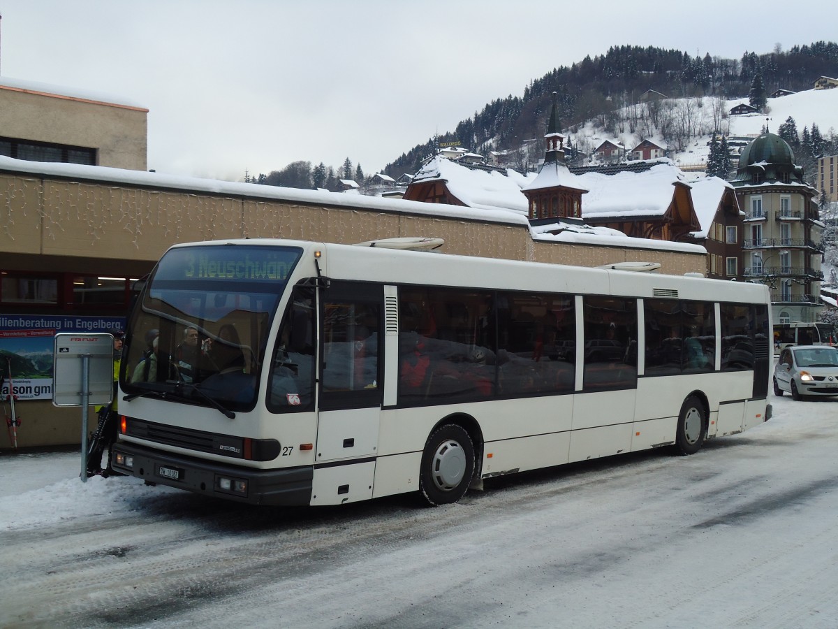 (131'763) - EAB Engelberg - OW 10'187 - Den Oudsten (ex AAGU Altdorf Nr. 27) am 29. Dezember 2010 beim Bahnhof Engelberg