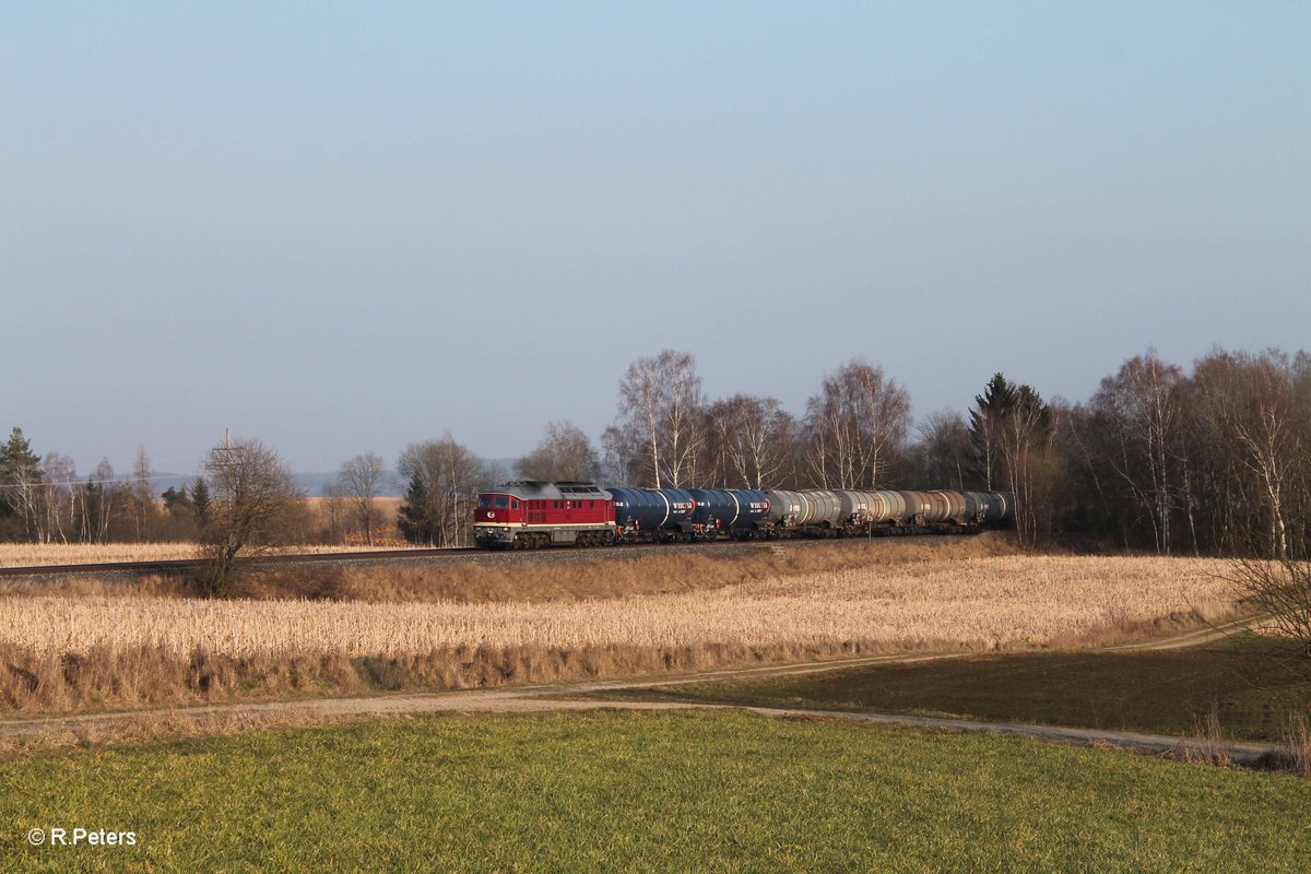 132 158 zieht bei Unterthölau den Kesselzug Marktredwitz - Hof. 18.03.16