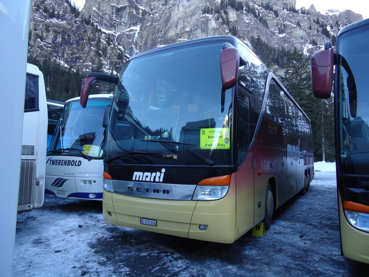 (132'065) - Marti, Kallnach - Nr. 4/BE 572'204 - Setra am 8. Januar 2011 in Adelboden, Unter dem Birg