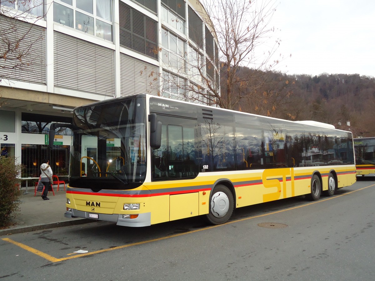 (132'370) - STI Thun - Nr. 132/BE 801'132 - MAN am 18. Januar 2011 bei der Schifflndte Thun