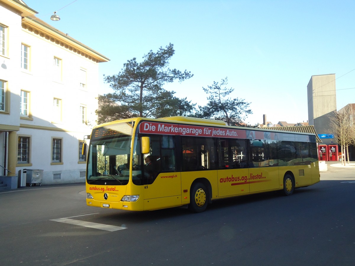 (132'577) - AAGL Liestal - Nr. 65/BL 28'804 - Mercedes am 7. Februar 2011 beim Bahnhof Liestal