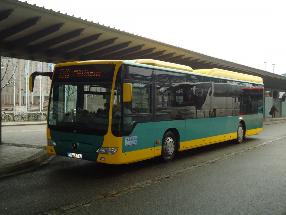 (132'643) - Freiburger-Reisedienst, Freiburg - FR-AZ 938 - Mercedes am 21. Februar 2011 beim Bahnhof Freiburg