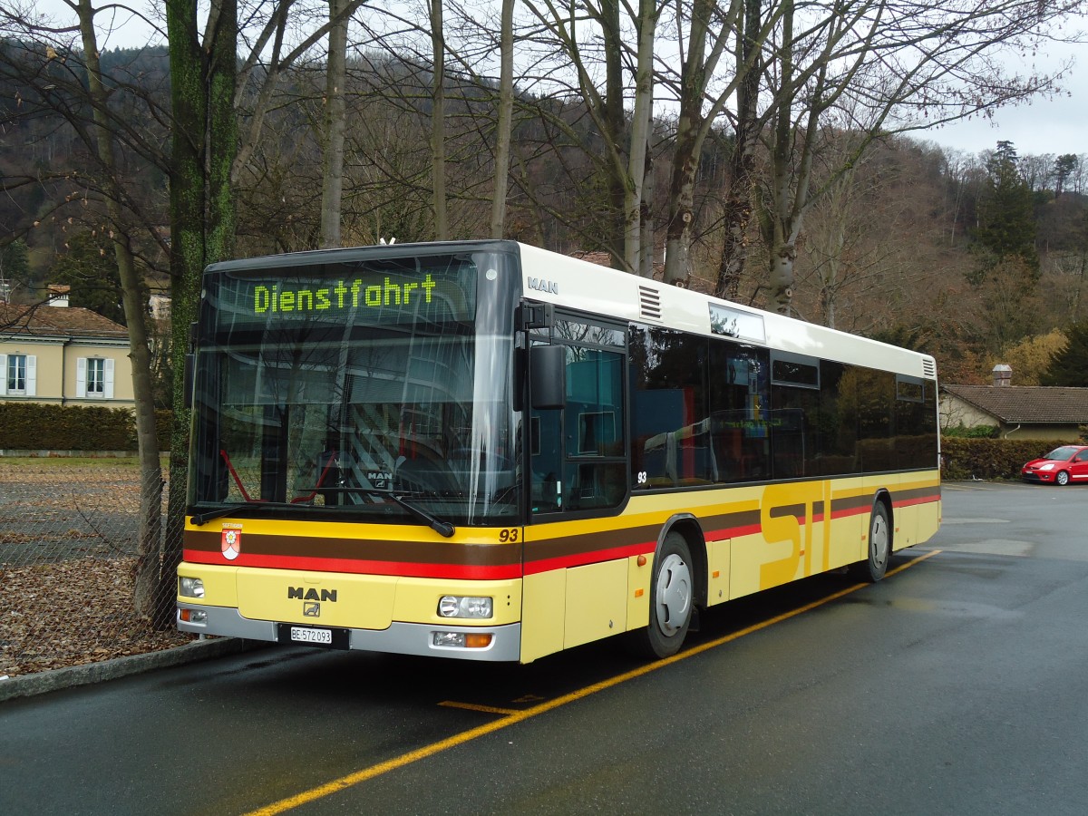 (132'651) - STI Thun - Nr. 93/BE 572'093 - MAN am 27. Februar 2011 bei der Schifflndte Thun