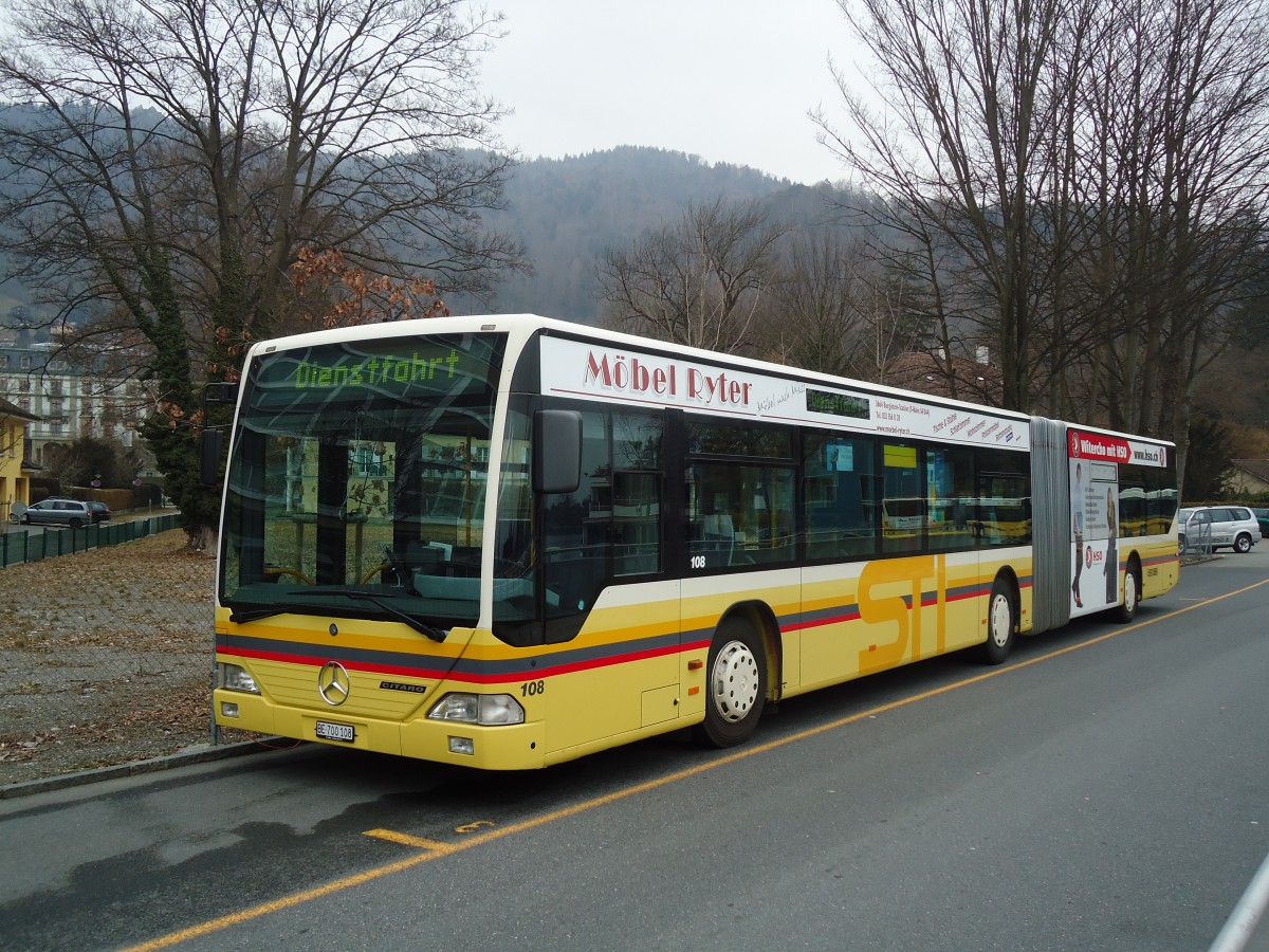 (132'677) - STI Thun - Nr. 108/BE 700'108 - Mercedes am 7. Mrz 2011 bei der Schifflndte Thun