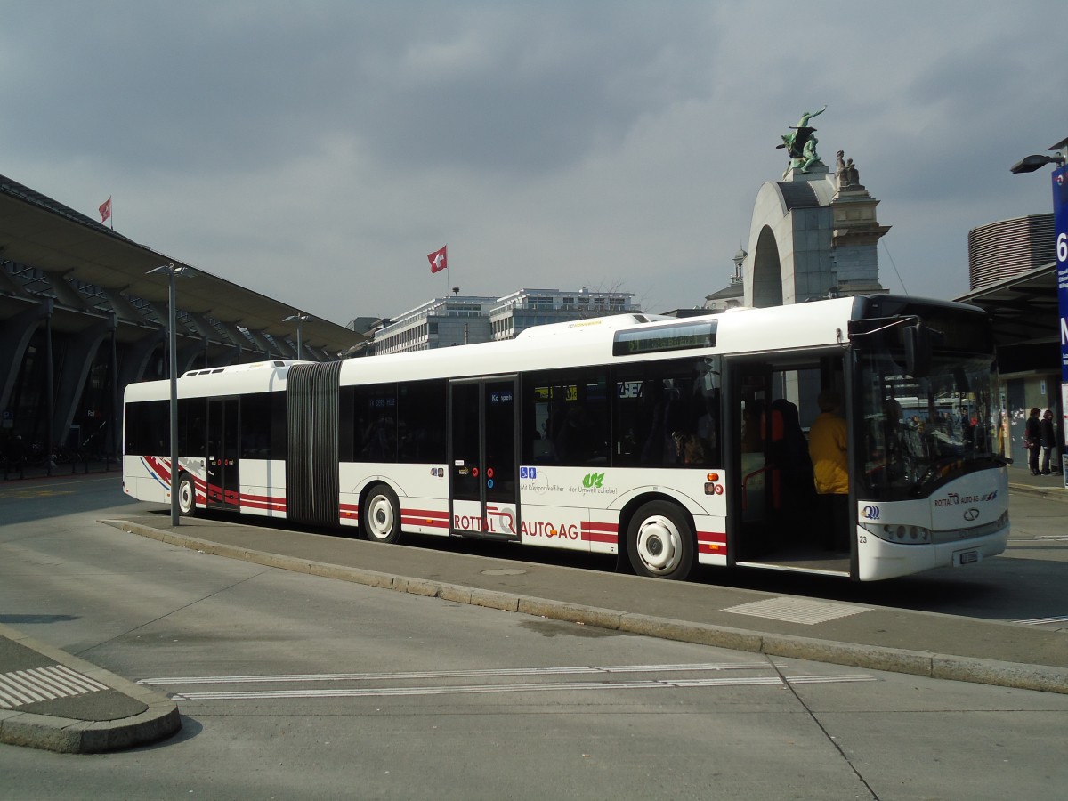 (133'016) - ARAG Ruswil - Nr. 23/LU 12'099 - Solaris am 11. Mrz 2011 beim Bahnhof Luzern