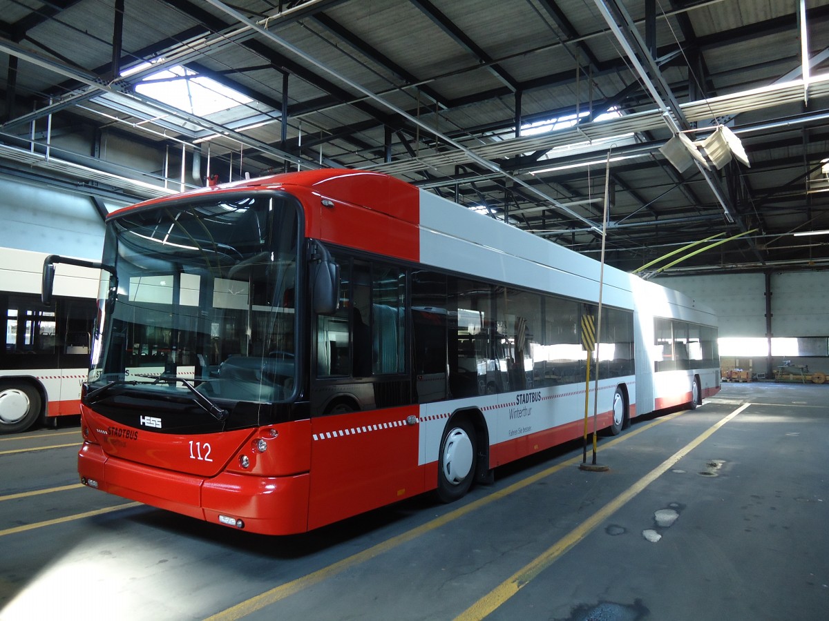 (133'094) - SW Winterthur - Nr. 112 - Hess/Hess Gelenktrolleybus am 20. Mrz 2011 in Winterthur, Depot Grzefeld