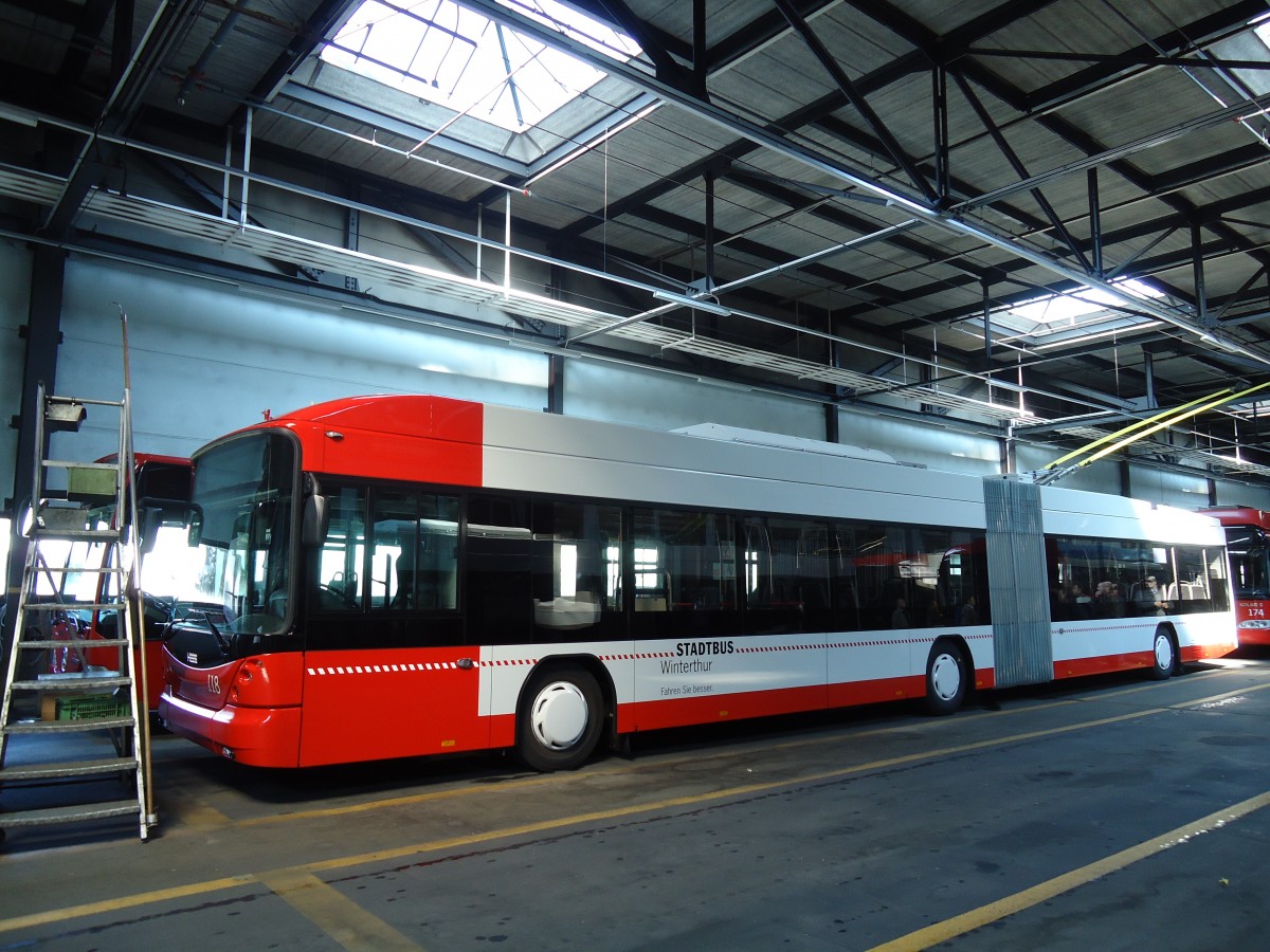 (133'101) - SW Winterthur - Nr. 118 - Hess/Hess Gelenktrolleybus am 20. Mrz 2011 in Winterthur, Depot Grzefeld