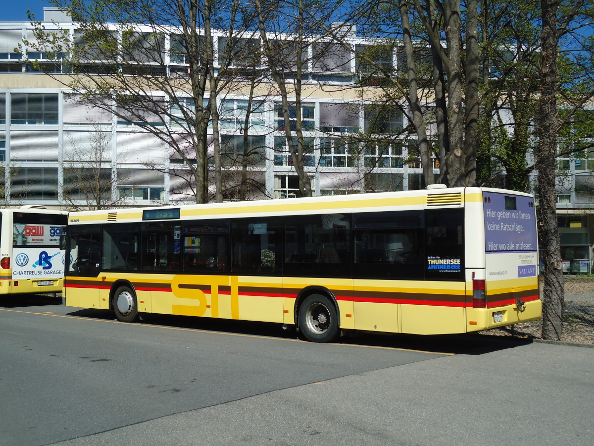 (133'202) - STI Thun - Nr. 77/BE 274'177 - MAN am 8. April 2011 bei der Schifflndte Thun