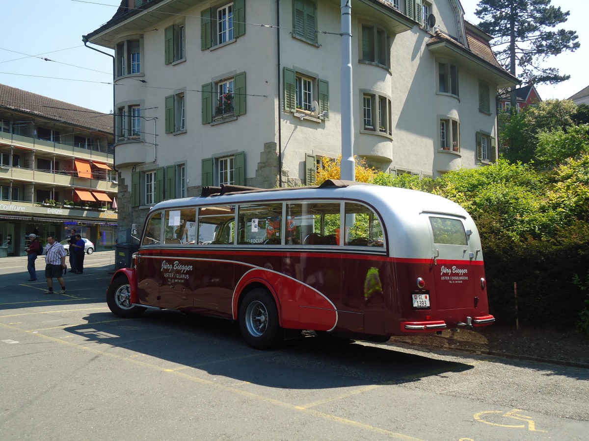 (133'449) - Biegger, Uster - Nr. 2/GL 1393 - Saurer/Lauber (ex Tlverbier, Verbier Nr. 2; ex Werkbus; ex Rey, Ayent) am 25. April 2011 in Zrich, Burgwies