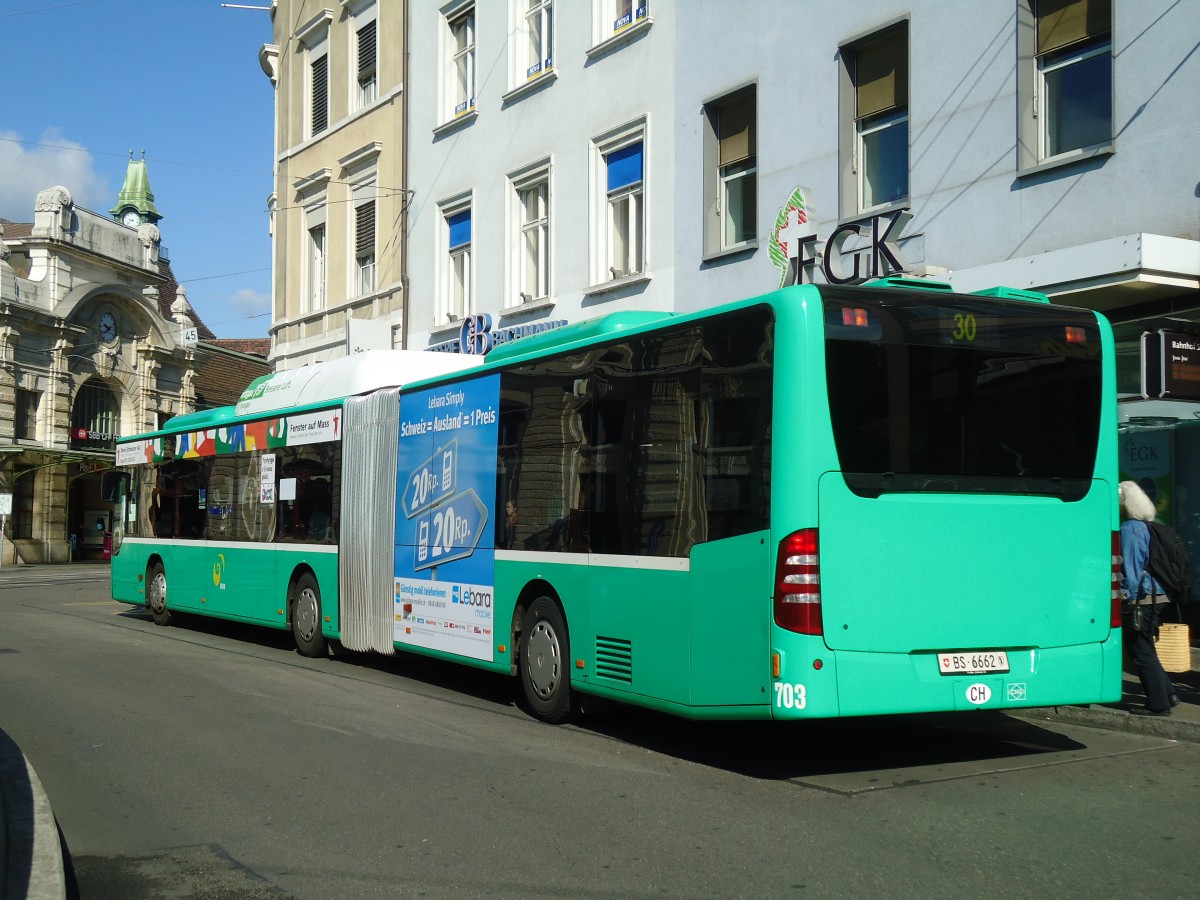 (133'686) - BVB Basel - Nr. 703/BS 6662 - Mercedes am 16. Mai 2011 beim Bahnhof Basel