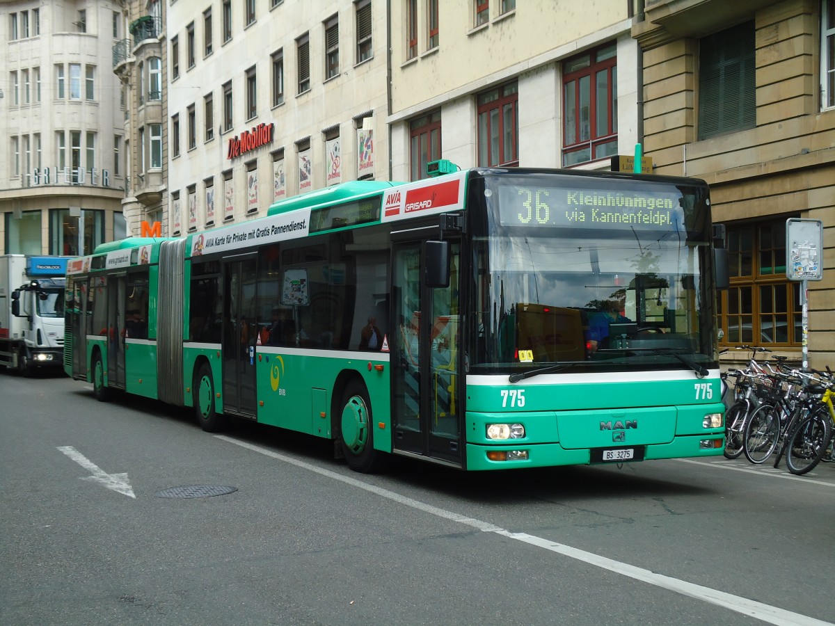 (133'714) - BVB Basel - Nr. 775/BS 3275 - MAN am 16. Mai 2011 in Basel, Schifflnde