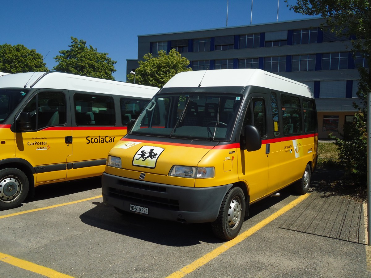 (133'910) - CarPostal Ouest - VD 510'294 - Fiat am 29. Mai 2011 in Yverdon, Garage