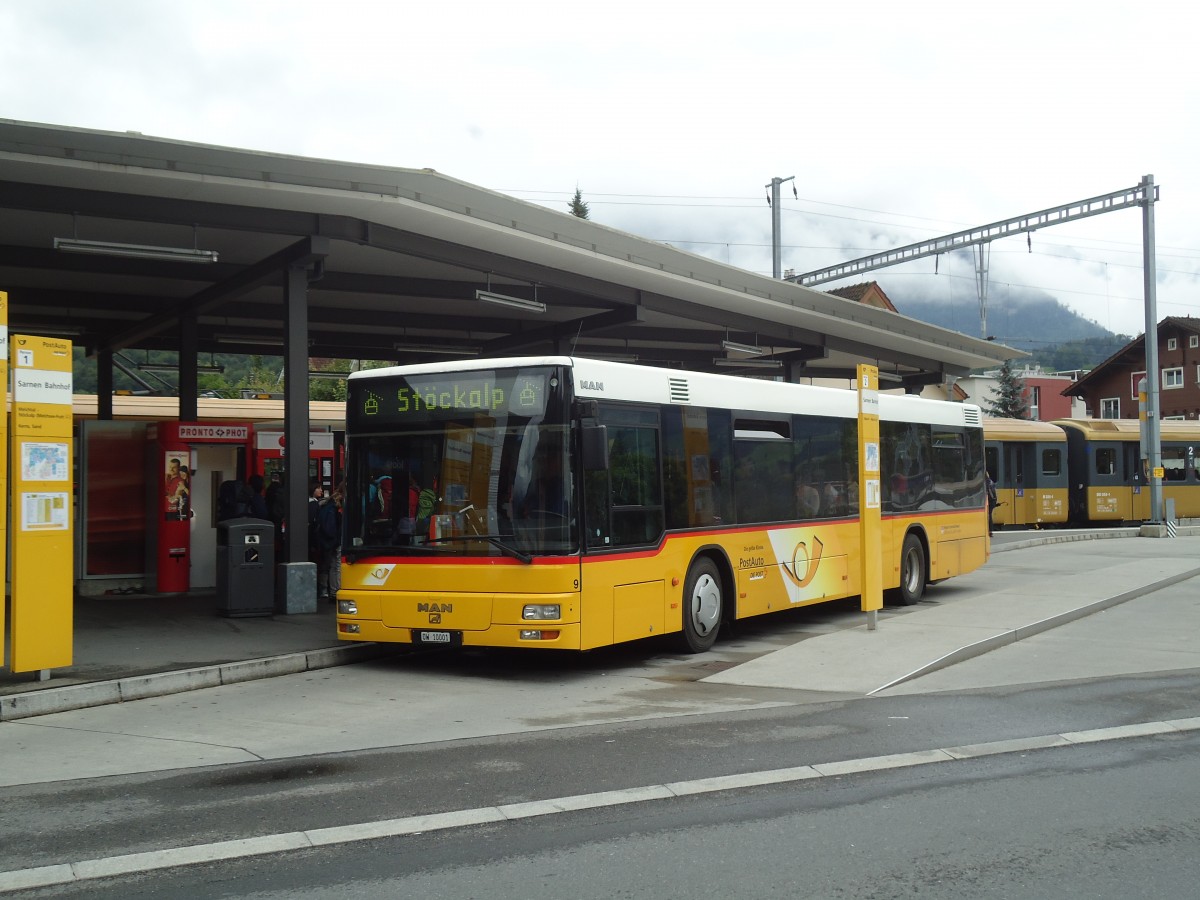 (133'998) - Dillier, Sarnen - Nr. 9/OW 10'001 - MAN am 11. Juni 2011 beim Bahnhof Sarnen