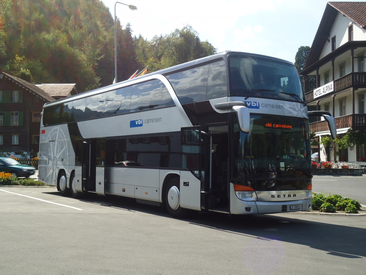 (135'469) - VBL Luzern - Nr. 803/LU 15'091 - Setra am 14. August 2011 in Matten, Carparkplatz