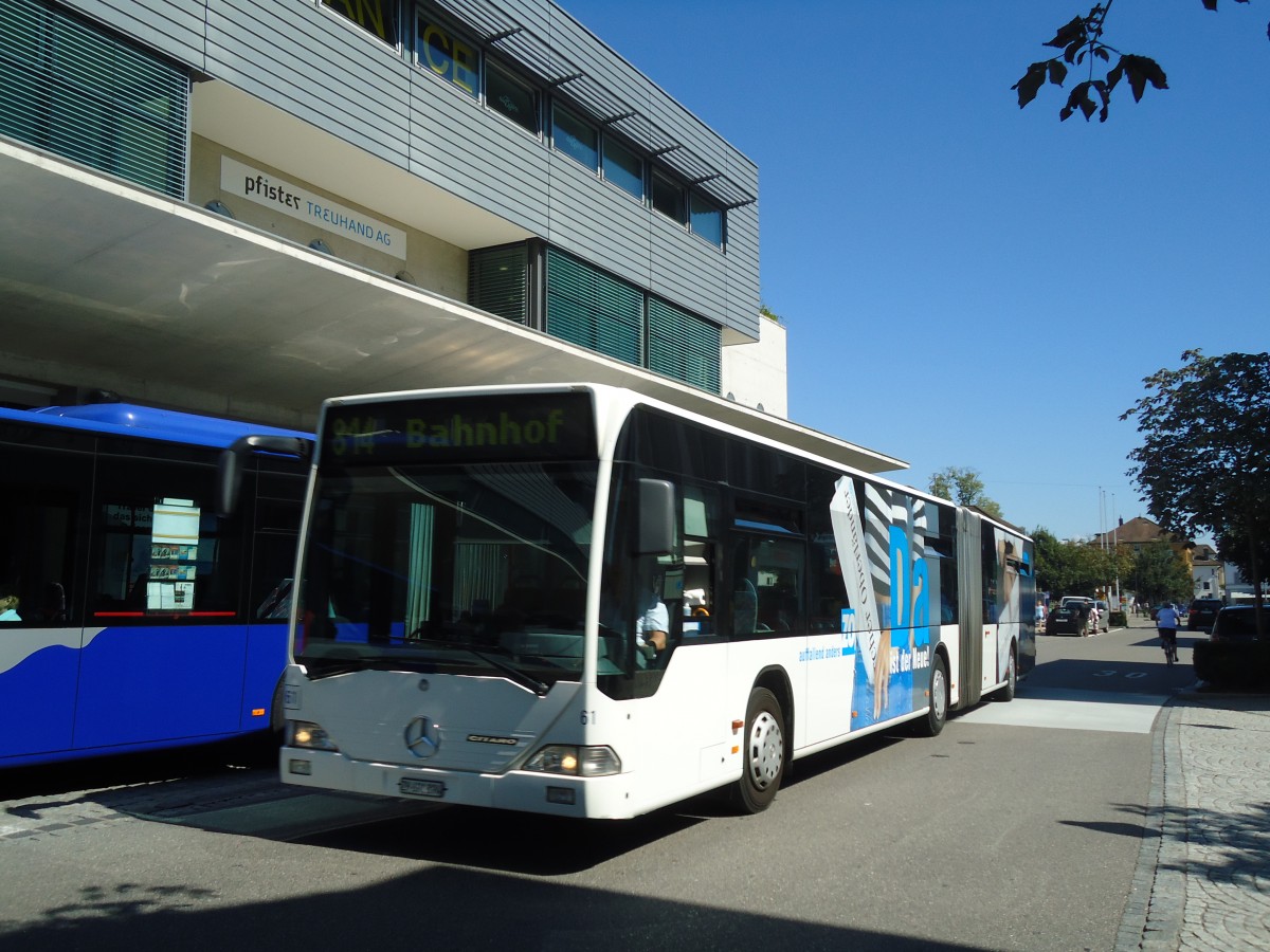 (135'524) - VZO Grningen - Nr. 61/ZH 691'894 - Mercedes am 17. August 2011 beim Bahnhof Uster