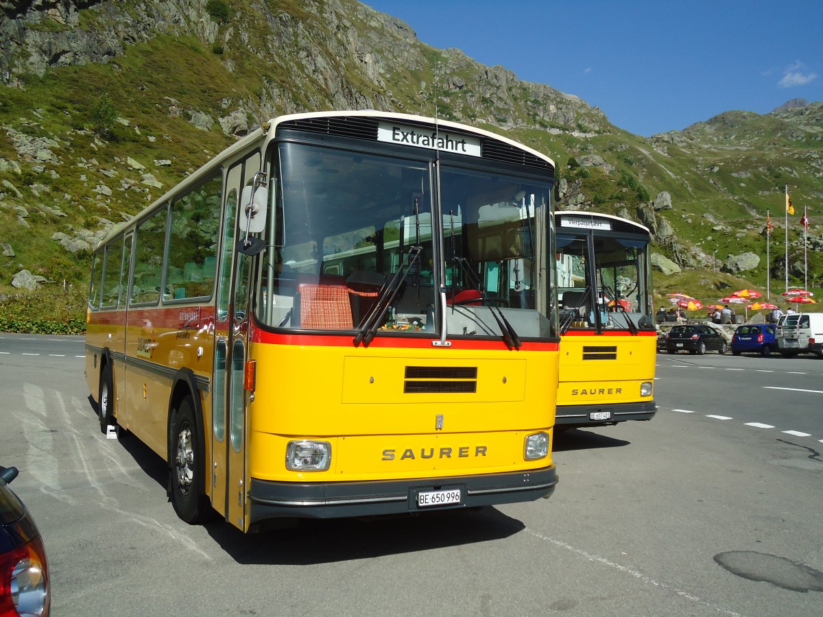 (135'738) - Kammermann, Bern - BE 650'996 - Saurer/Hess (ex Flury, Balm; ex P 24'233) am 21. August 2011 in Susten, Steingletscher