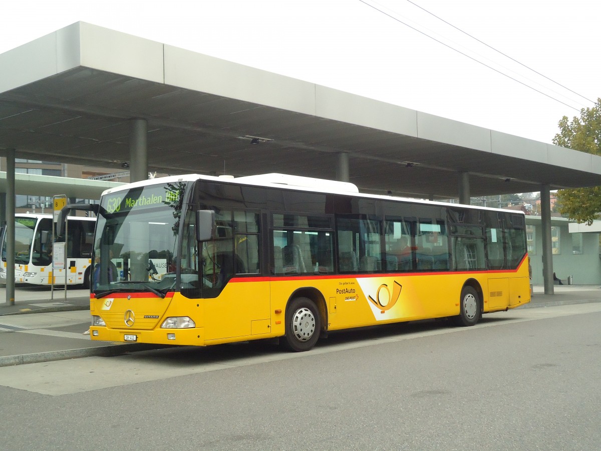 (136'025) - Rattin, Neuhausen - Nr. 53(12)/SH 412 - Mercedes (ex Nr. 28) am 25. September 2011 beim Bahnhof Schaffhausen