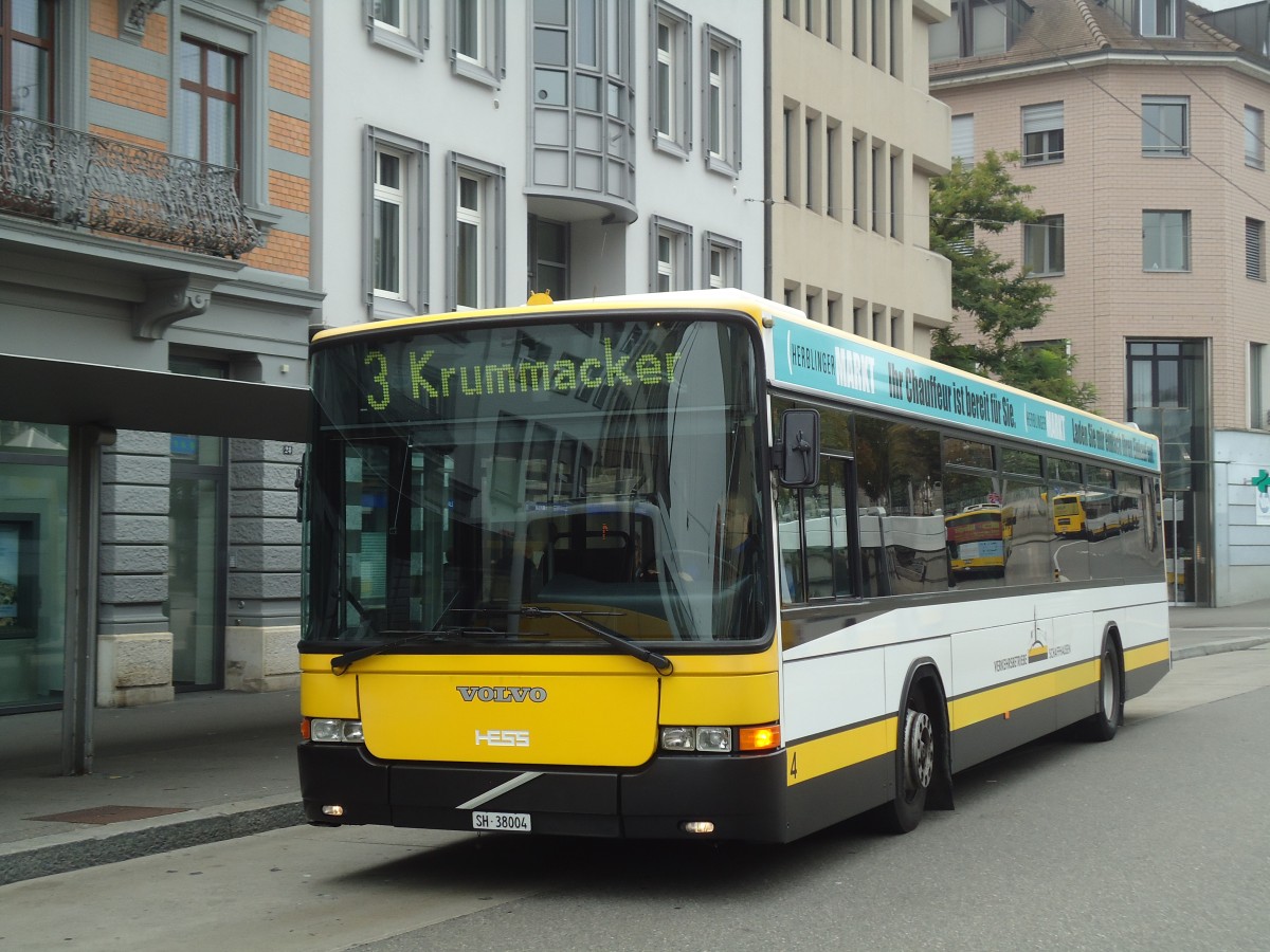 (136'035) - VBSH Schaffhausen - Nr. 4/SH 38'004 - Volvo/Hess am 25. September 2011 beim Bahnhof Schaffhausen