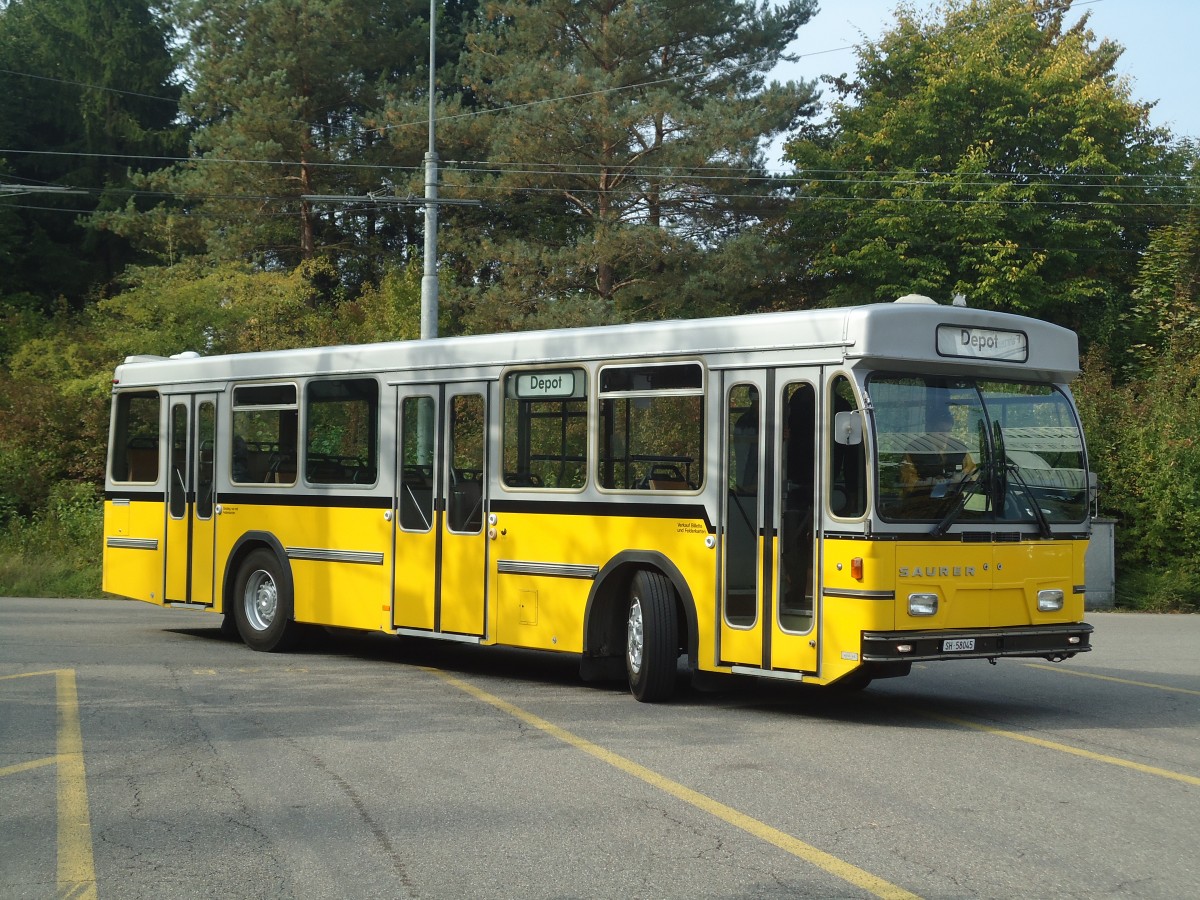 (136'046) - Wanner, Schleitheim - SH 58'045 - Saurer/Hess (ex Ruklic, Schaffhausen; ex VBSH Schaffhausen Nr. 40; ex VBSH Schaffhausen Nr. 19) am 25. September 2011 in Schaffhausen, Busdepot VBSH