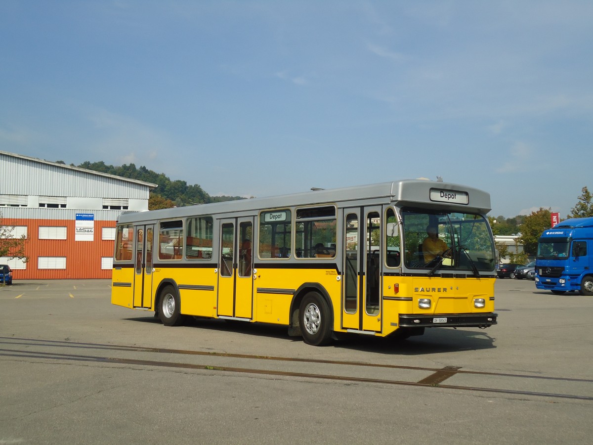 (136'142) - Wanner, Schleitheim - SH 58'045 - Saurer/Hess (ex Ruklic, Schaffhausen; ex VBSH Schaffhausen Nr. 40; ex VBSH Schaffhausen Nr. 19) am 25. September 2011 in Schaffhausen, Majorenacker