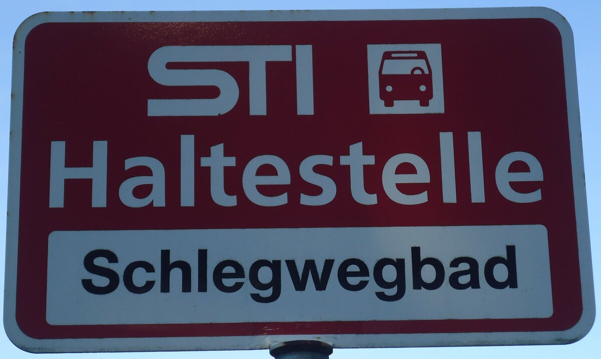 (136'784) - STI-Haltestellenschild - Jassbach, Schlegwegbad - am 21. November 2011