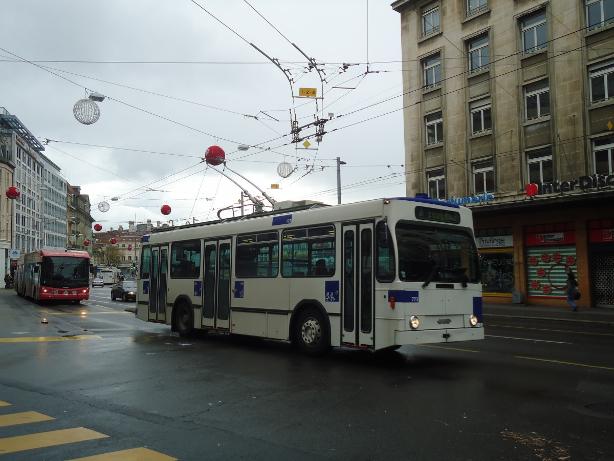 (137'250) - TL Lausanne - Nr. 773 - NAW/Lauber Trolleybus am 18. Dezember 2011 in Lausanne, Bel-Air