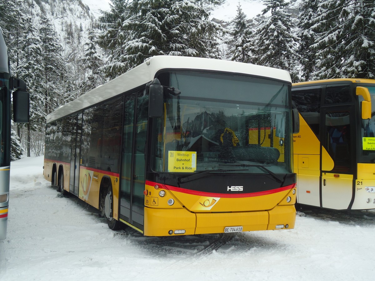 (137'438) - Engeloch, Riggisberg - Nr. 18/BE 704'610 - Scania/Hess am 7. Januar 2012 in Adelboden, Unter dem Birg