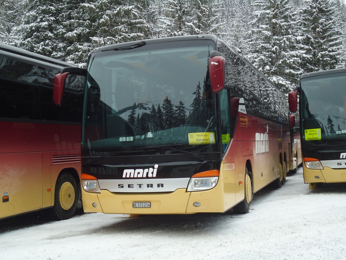 (137'451) - Marti, Kallnach - Nr. 14/BE 572'214 - Setra am 7. Januar 2012 in Adelboden, Unter dem Birg