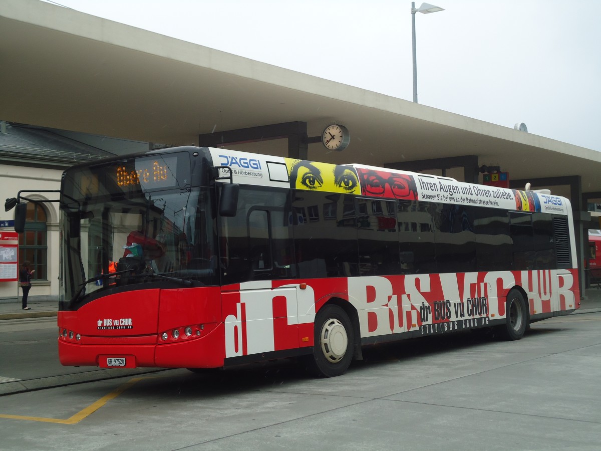 (137'896) - SBC Chur - Nr. 20/GR 97'520 - Solaris am 5. Mrz 2012 beim Bahnhof Chur