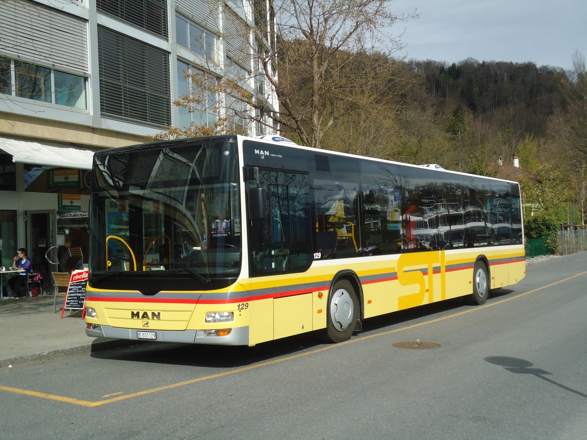 (138'576) - STI Thun - Nr. 129/BE 800'129 - MAN am 21. April 2012 bei der Schifflndte Thun