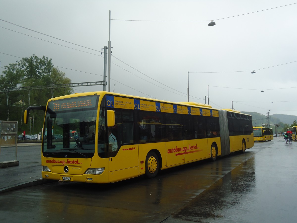 (138'885) - AAGL Liestal - Nr. 95/BL 7042 - Mercedes am 16. Mai 2012 beim Bahnhof Liestal