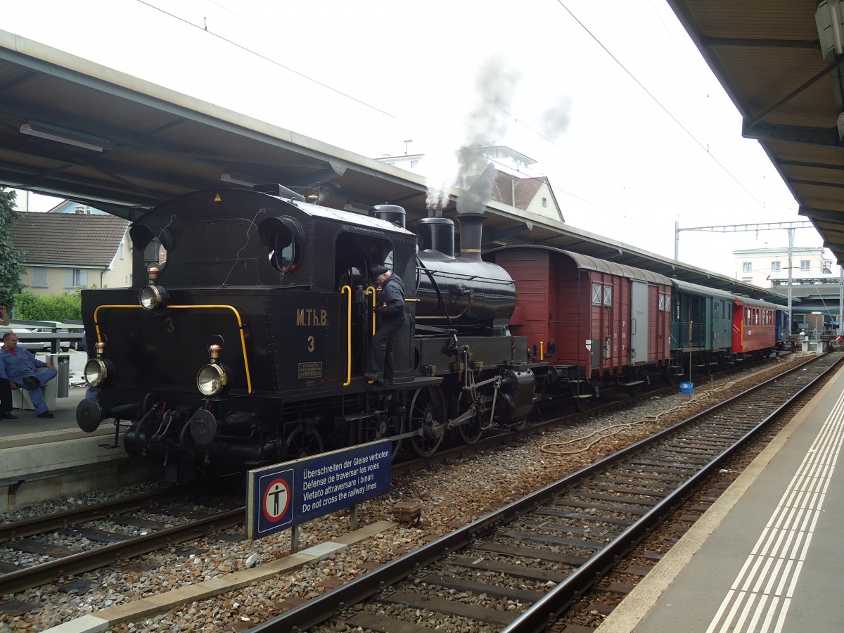 (139'147) - M.Th.B.-Dampflokomotive - Nr. 3 - am 27. Mai 2012 im Bahnhof Romanshorn