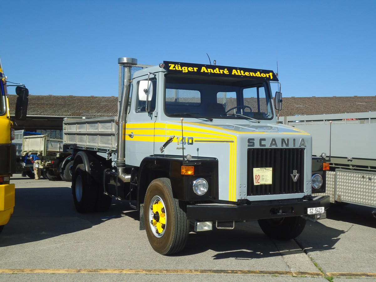(139'547) - Zger, Altendorf - SZ 5423 - Scania am 16. Juni 2012 in Hinwil, AMP