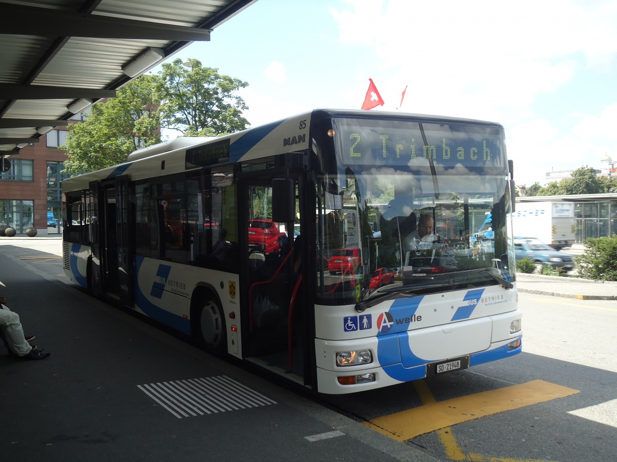 (139'941) - BOGG Wangen b.O. - Nr. 85/SO 21'948 - MAN am 23. Juni 2012 beim Bahnhof Olten