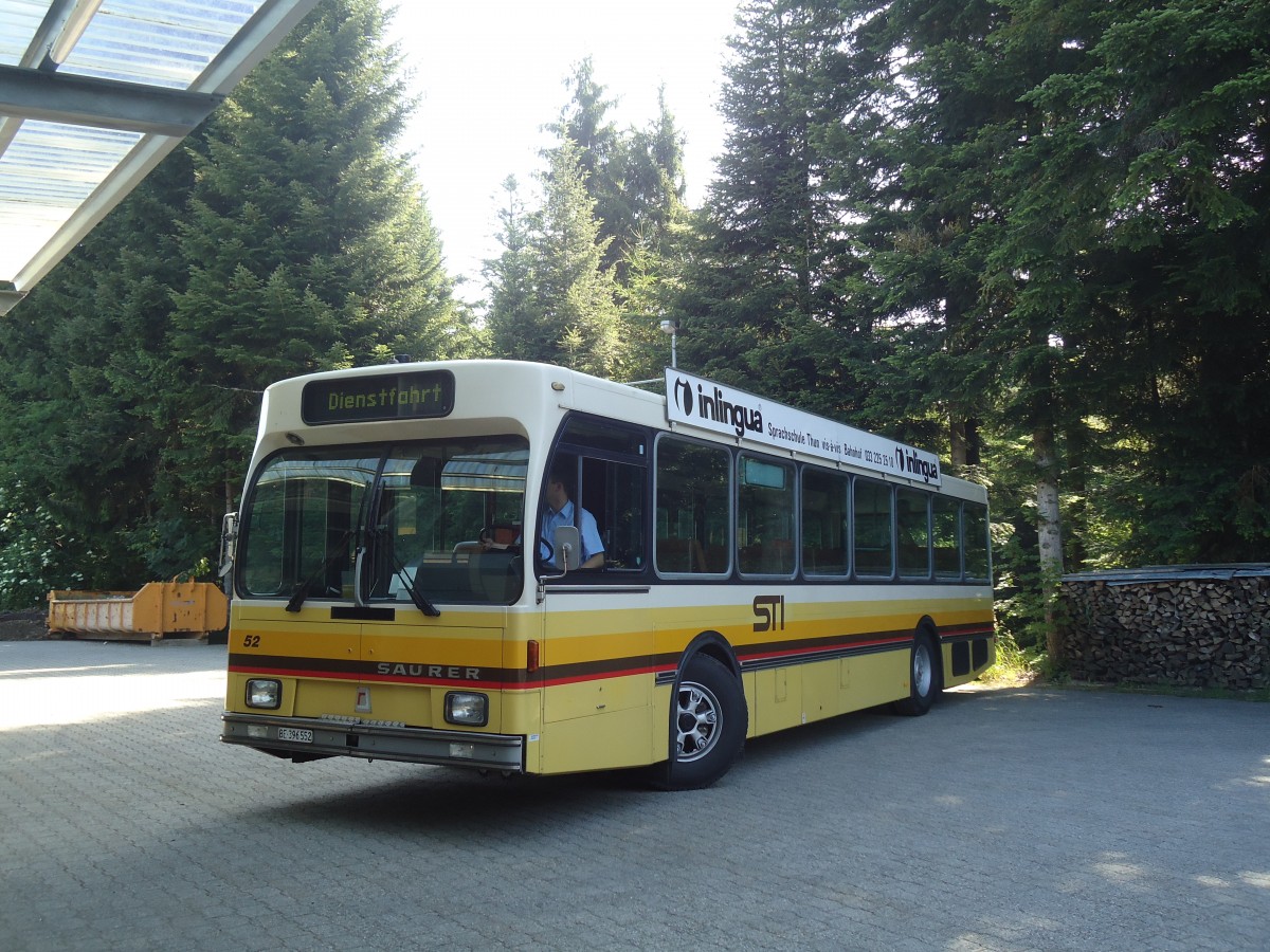 (139'969) - STI Thun - Nr. 52/BE 396'552 - Saurer/R&J am 24. Juni 2012 in Heimenschwand, Garage