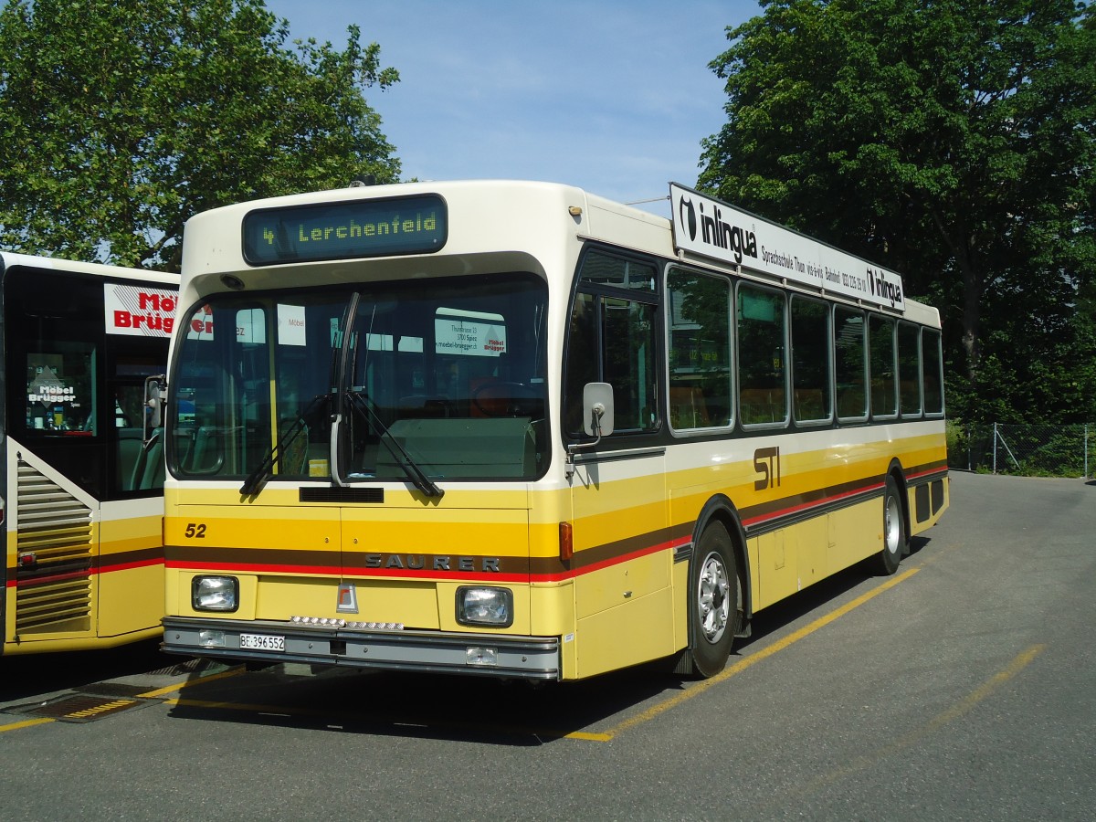 (139'988) - STI Thun - Nr. 52/BE 396'552 - Saurer/R&J am 24. Juni 2012 bei der Schifflndte Thun