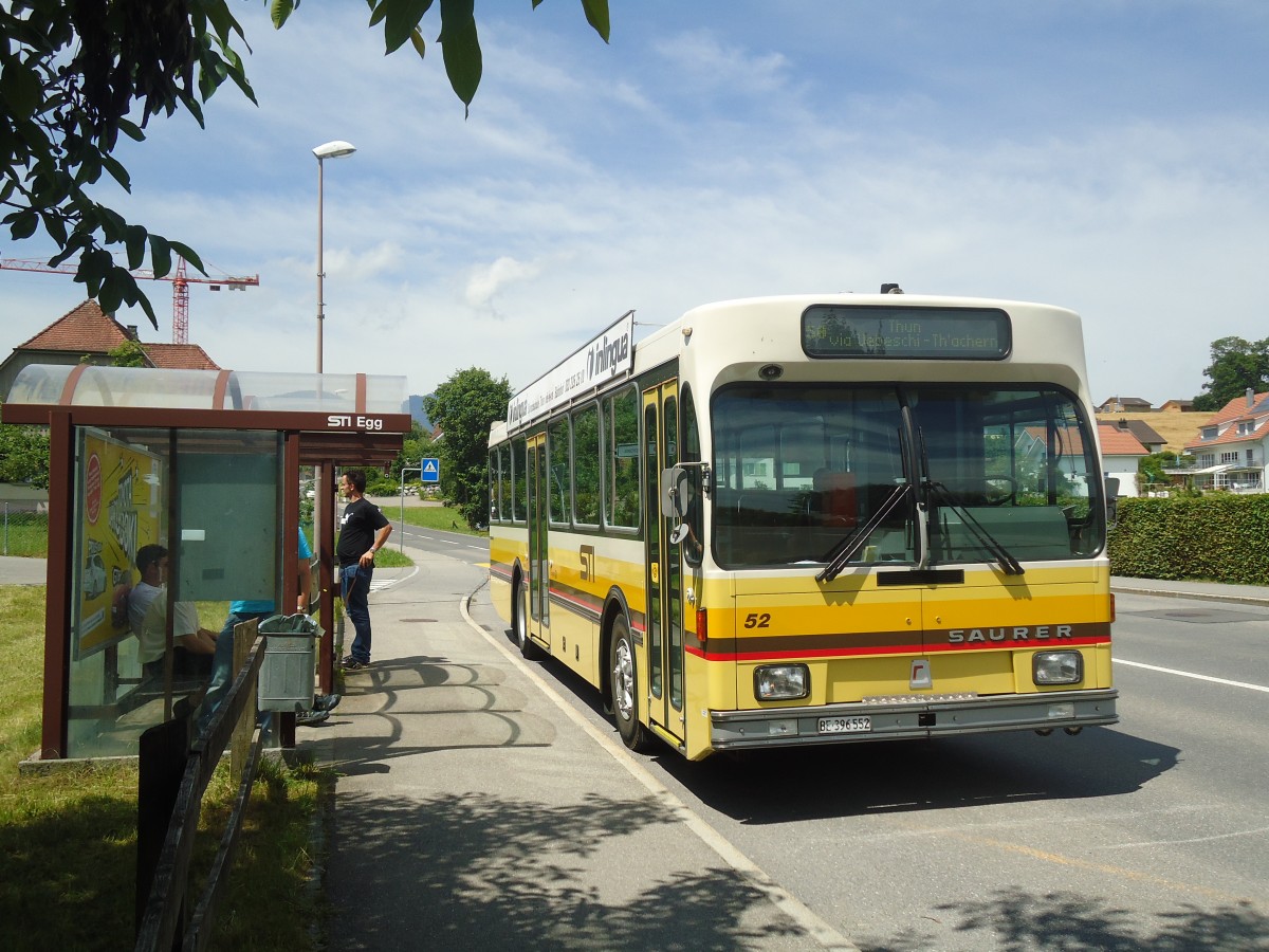 (140'045) - STI Thun - Nr. 52/BE 396'552 - Saurer/R&J am 24. Juni 2012 in Thierachern, Egg