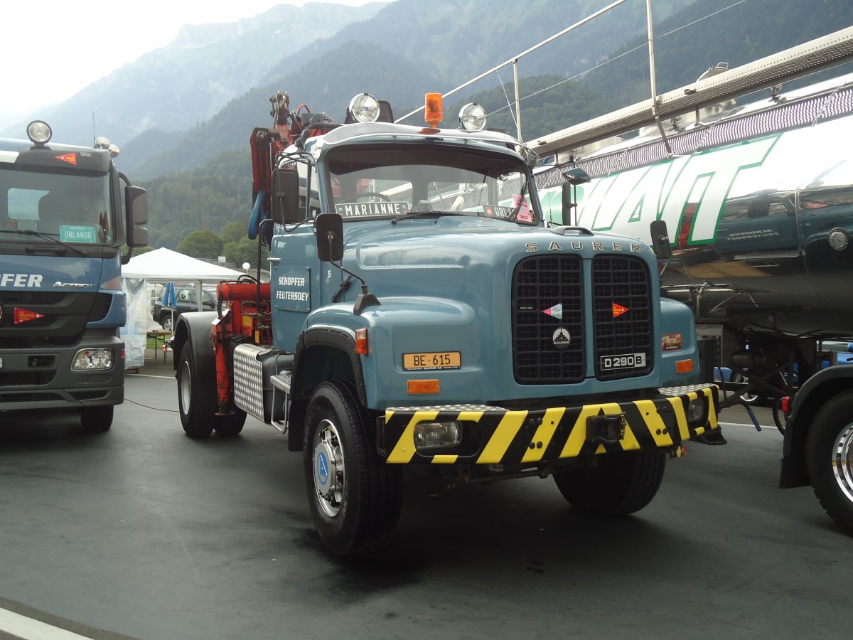 (140'194) - Schopfer, Feutersoey - Nr. 5/BE 615 - Saurer am 30. Juni 2012 in Interlaken, Flugplatz