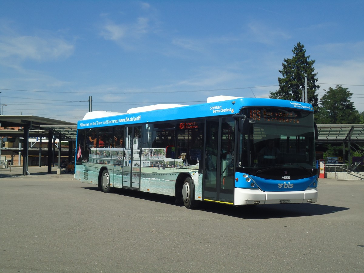 (141'125) - Busland, Burgdorf - Nr. 42/BE 657'431 - Scania/Hess am 15. August 2012 beim Bahnhof Burgdorf