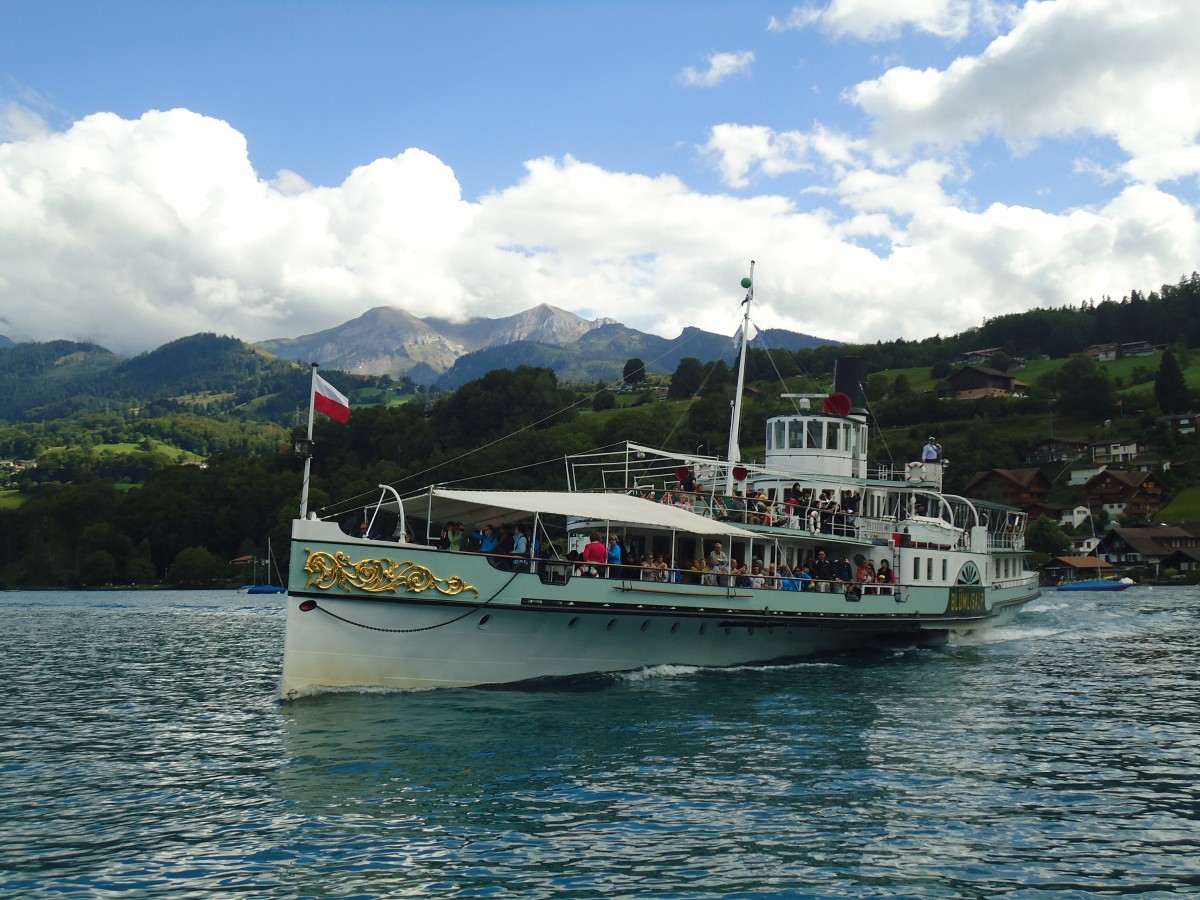 (141'396) - Dampfschiff Blmlisalp am 26. August vor Faulensee