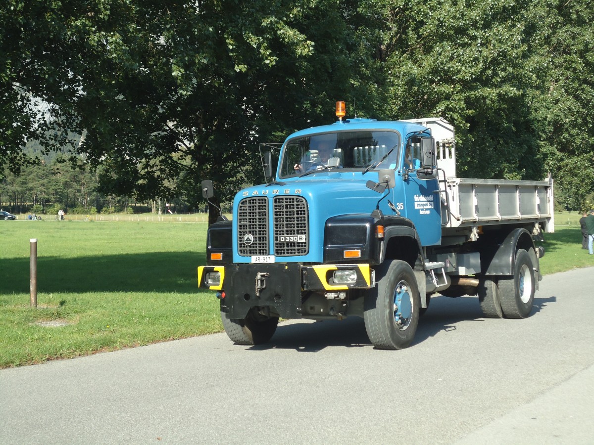 (141'645) - Frischknecht, Herisau - Nr. 35/AR 917 - Saurer am 15. September 2012 in Chur, Waffenplatz