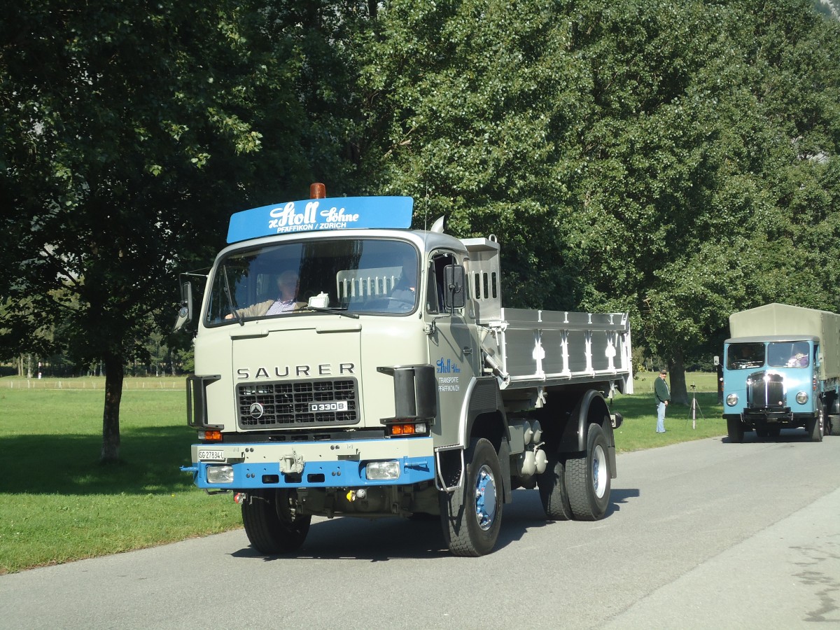 (141'707) - Stoll, Pfffikon - SG 27'834 U - Saurer am 15. September 2012 in Chur, Waffenplatz